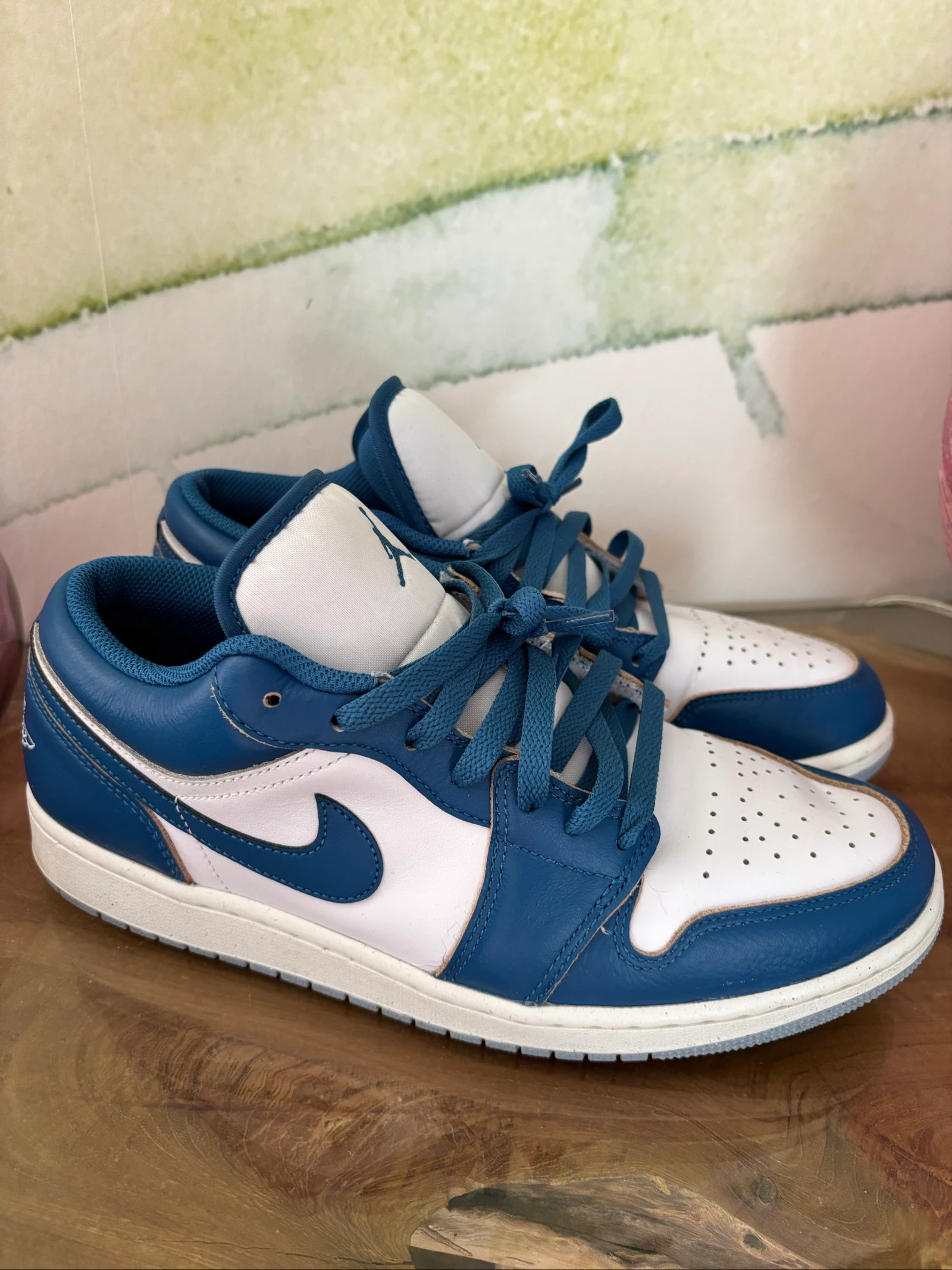 Zapatillas Nike Air Jordan 1 low azul blanco – photo 3